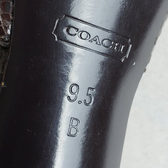 Coach Ivanah Python Sandals Heels Leather Snakeskin Chestnut size 9.5B - Picture 11 of 15